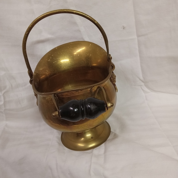 Vintage Brass Basket , Planter, Vase, Basin, Pitcher with face - Picture 9 of 9